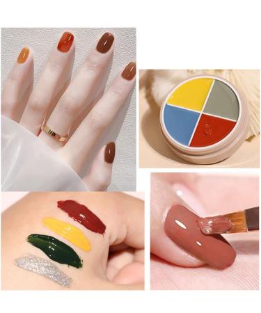4Colors Solid Canned Cream Nail Gel Polish Painting Base Coat Soak Off UV LED Varnish Gel Jelly Nail Solid Glue Nail Repair Care - (Color: 4-1) - Buy Online on GoSupps.com