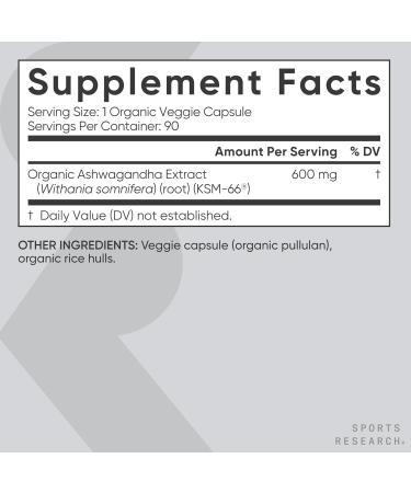 Sports Research Sleep Pack - Organic Ashwagandha Adaptogen for Relaxation Calm & Sleep Support 600 mg + Sleep Complex- Melatonin-Free Vegan Capsules - Buy Online on GoSupps.com