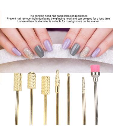 7pcs Tungsten Alloy Nail Drill Kit - Gel Polish Remover & Nail Art Grinding Heads - Buy Online on GoSupps.com