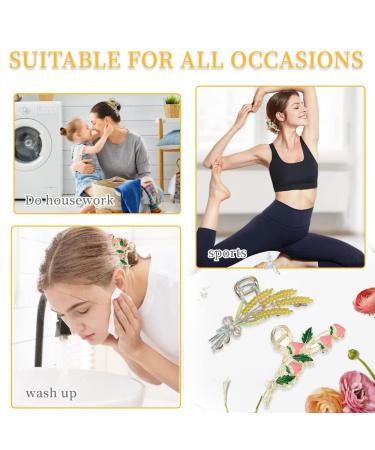 2-Piece Wheat & Strawberry Hair Clips - Stylish Large Metal Clips for Girls | International Shipping - Buy Online on GoSupps.com