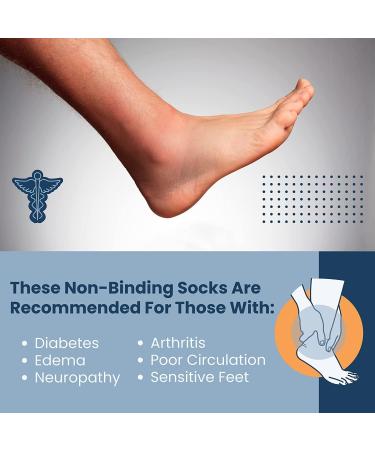 MDR Diabetic Crew Socks 12 Pairs for Men & Women | Full Sole, Non-Binding Wide Top | Comfort & Support | Made in USA | Size 6-8 Black - Buy Online on GoSupps.com