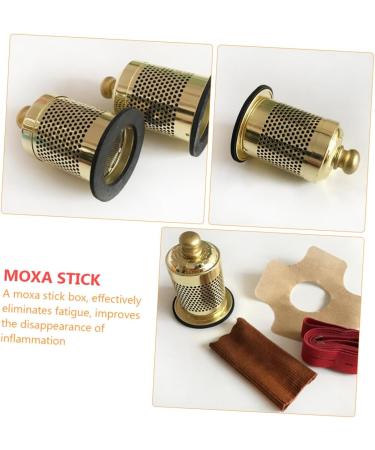 Homsfou 3 Series Moxibustion Box - Metal Moxa Sticks for Home Use | Copper Moxibustion Massager - Set of 3 (8x5.7cm) - International Shipping Available - Buy Online on GoSupps.com
