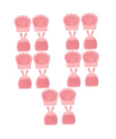 FOMIYES 20 Pcs Rabbit Ears Facial Brush Body Massager Face Massager Silicone Face Scrubber for Women Hand Held Massager Face Cleaner Facial Massager Silica Gel The Face Miss Cleaning Brush Light Pinkx5pcs 7.5x7.5cmx5pcs