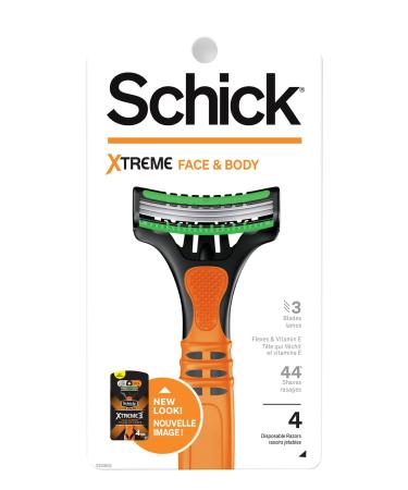 Schick Xtreme 3 Disposable Face and Body Razors for Men, 8 Count Razor 8 Count (Pack of 1)