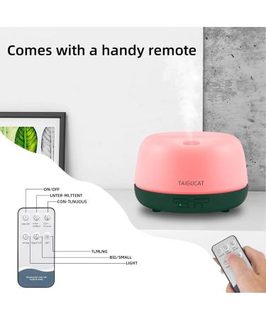 TAIGUCAT 300ML Aromatherapy Essential Oil Diffuser - USB-C Power - Remote Control - 7-LED Color Changing Light - Mini Home Diffuser for Small Bedrooms and Offices (Green) - Buy Online on GoSupps.com