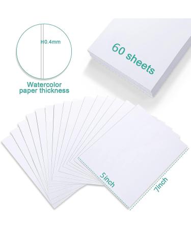 60 Sheets White Cold Press Watercolor Paper Pack - 230g 5 x 7 Inch for Kids and Artists - Buy Online on GoSupps.com