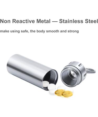 SHD Waterproof Pill Box Keychain - Stainless Steel Single Chamber Organizer for Outdoor Travel & Camping - Buy Online on GoSupps.com