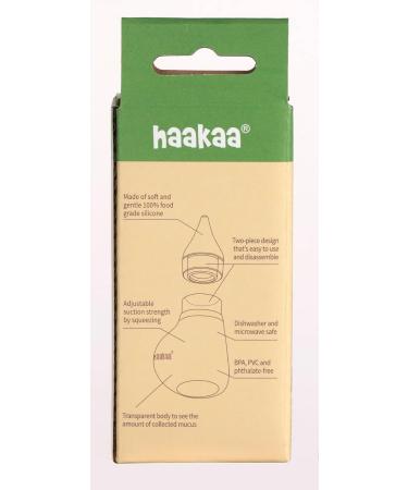 Haakaa Silicone Nasal Aspirator for Baby | Safe & Easy-Squeeze Nose Cleaner | Unblocker for Newborns & Toddlers | Includes 1 Replacement Head - Transparent - Buy Online on GoSupps.com