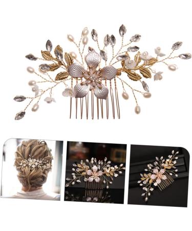 Ipetboom Pearl Hair Comb Crystal Hair Rhinestone Hair Comb Decorative Hair Combs Pearl Headpiece Rhinestone Hair Accessories Wedding Party Hair Pins Styling Hair Manual Hair up Bride Metal - Buy Online on GoSupps.com