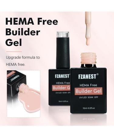 FZANEST No HEMA Builder Gel Nude Building Nail Gel for Nail Apex and Extension Strengthener Hard Gel in Bottle LED UV Soak Off Gel Nail Polish - Buy Online on GoSupps.com