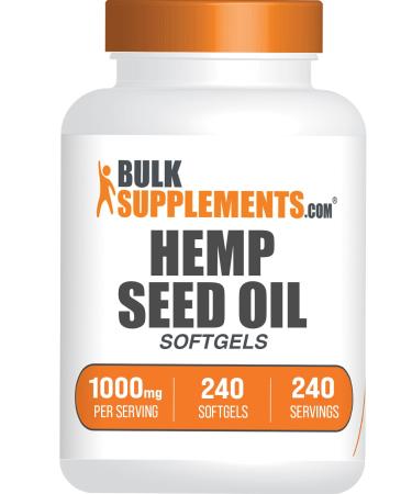 BulkSupplements.com Hemp Seed Oil Softgels - Omega 3 Supplement Herbal Supplement Hemp Seed Oil 1000mg - Gluten Free 1 Softgel per Serving 240 Count (Pack of 1)