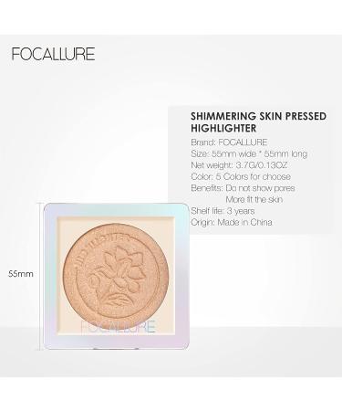 FOCALLURE Highlighter Palette - Shimmer Glitter Contouring & Illuminating Makeup in HG02 Rose - Buy Online on GoSupps.com