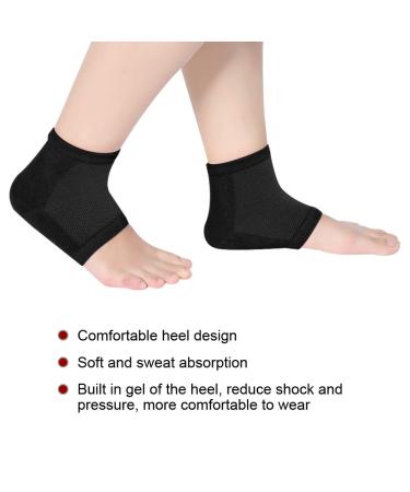 Gel Heel Socks - Moisturizing Silicone Foot Care for Pain Relief - Universal Black Heel Socks - Buy Online on GoSupps.com
