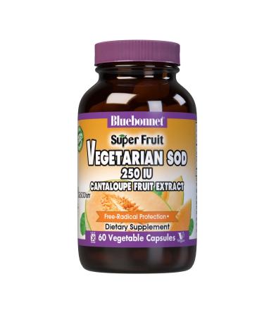 Bluebonnet Nutrition Super Fruit Vegetarian SOD Cantaloupe Fruit Extract 250 IU 60 Vegetable Capsules