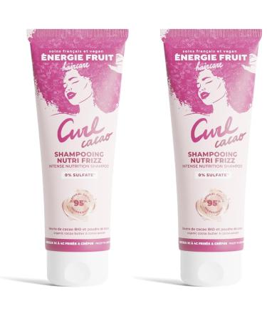 ENERGIE FRUIT | Shampoing sans Sulfate | Beurre & poudre de cacao | Cheveux Fris s & Cr pus | Vegan Marron 250.00 ml (Lot de 2)