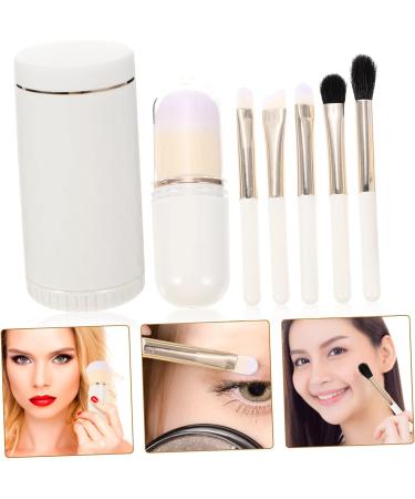 POPETPOP 3 Sets Makeup Brush Set Make up Brushes Makeup Brushes Makeup Brush Holder with Lid Mini Makeup Circle Brush Handle White Applicator Nanofiber Wool With Cover Travel - Buy Online on GoSupps.com