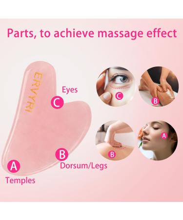 Jade Roller & Gua Sha Set - Rose Quartz Face Massager for Women | Reduce Wrinkles & Puffiness | Stress Relief Skin Care Tools - Pink - Buy Online on GoSupps.com