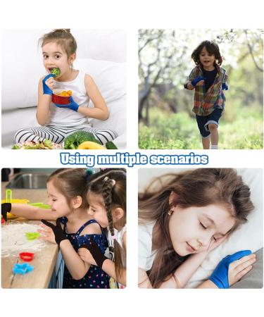 Kids Thumb Sucking & Nail Biting Stopper Gloves - Ages 8-14 (Black/Blue) 2 Pair - Buy Online on GoSupps.com