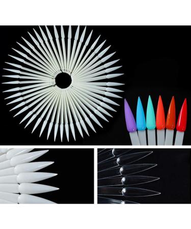 Minkissy 100-Piece Nail Color Display Pallet | Stiletto Nail Art Practice | White Color Card Templates & Sticks for Professional Nail Design - Buy Online on GoSupps.com
