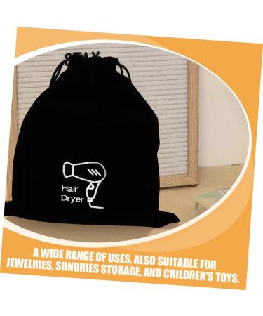 Healeved 5pcs Flannel Hair Dryer Bag Cosmetic Bag Hairdryer Bag Drawstring Purse Hair Dryer Drawstring Bag 26.00X23.00X0.50CMx5pcs Blackx5pcs - Buy Online on GoSupps.com