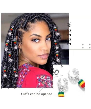 Woeoe Pearls Dreadlock Accessories: 10PCS Silver Cuff Hair Charms for Women - African Hair Jewelry for Braids - Buy Online on GoSupps.com