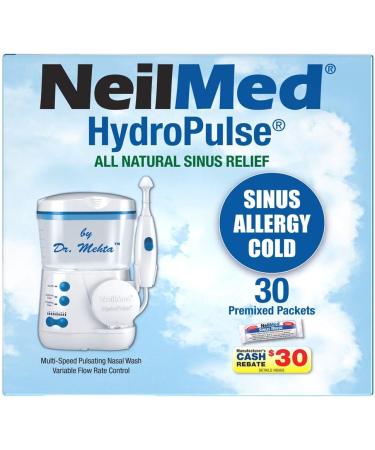 NeilMed Hydropulse Multi-Speed Electric Nasal Sinus Irrigation System - White - Buy Online on GoSupps.com