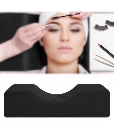 Sanon eyelash cushion eyelash extension neck pillow extra soft U-shape memory foam pillow beauty makeup curve pillow for home salon props eyelash extensions (black)