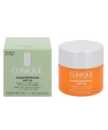 Clinique Superdefense SPF 25 Fatigue + 1st Signs Of Age Multi-Correcting Cream (For Combination Oily to Oily Skin)  1.7 Ounce