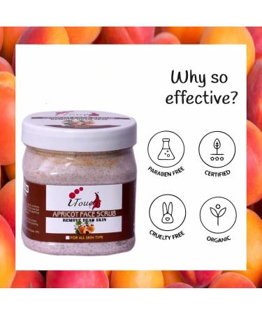 PRZX Apricot Face & Body Scrub 500ml Gentle Exfoliating Cleanser for Smooth & Refreshed Skin Suitable for All Skin Types - Buy Online on GoSupps.com