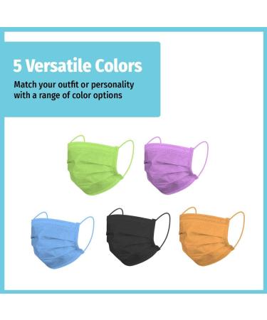 HoMedics Disposable 3-Layer Face Mask - 50 Pack, Adjustable Elastic Ear-Loop, 3-Ply Protection for Air Pollution and Dust - Adult Multicolor - Buy Online on GoSupps.com