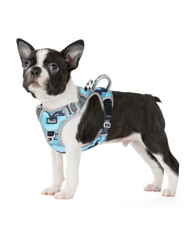 Eyin dog harness for medium-sized dogs adjustable breathable reflective padded and breathable breast dishes with handle and front bracket for daily training (camouflage m) m (neck: 37-50cm breast: 40-68cm) camouflage