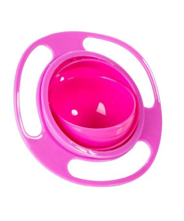 FORUMALL Non Spill Feeding Toddler Gyro Bowl 360 Rotating Kids Avoid Food Spilling (Pink)