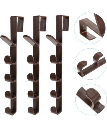 LABRIMP 3pcs Door Coat Hook Hat Hooks Purses Coat Hangers Coat Hooks Entryway Door Back Hook Organizer Towel 28.5X3.8X2CM Brown - Buy Online on GoSupps.com