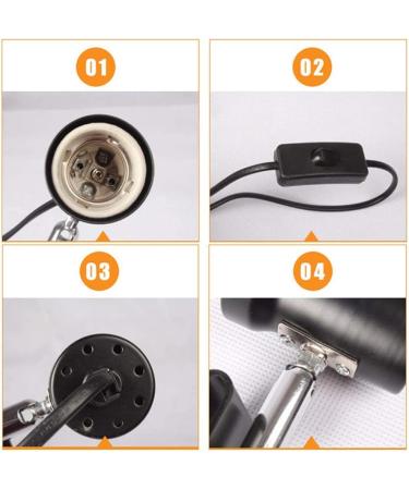 lintaiHousewares E27 Pet Lizard Tortoise Reptile Lamp Holder 50W Tortoise Curved light Heating lamp Light Holder - Buy Online on GoSupps.com