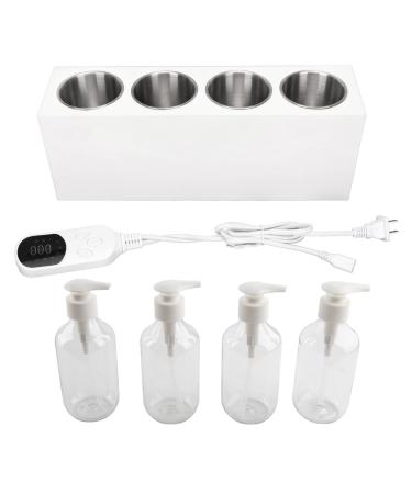 Massage Oil Warmer 4 Bottles Fast Heating and 9 Speed Temperature Adjustment Removable Lotion Warmer for Beauty Salons(US)