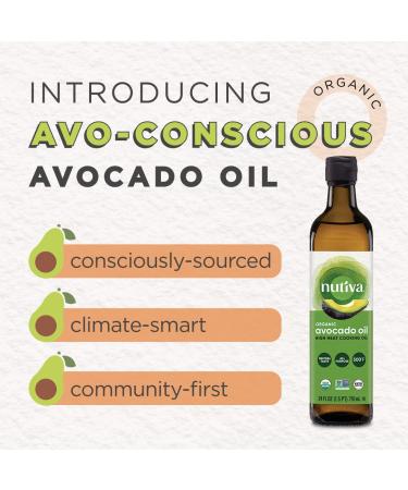 Nutiva Organic Steam-Refined Avocado Oil 24 Fl Oz - USDA Organic | Non-GMO | Whole30, Keto, Paleo Approved Cooking & Frying Oil - Buy Online on GoSupps.com