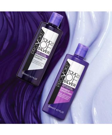 PROVOKE Touch Of Silver Brightening Purple Shampoo & Conditioner 400ml - Neutralizes Yellow & Orange Tones - Infused with Violet & Blue Pigments - Buy Online on GoSupps.com
