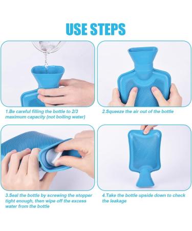 ACWOO Mini Hot Water Bottle 1L - Safe & Durable Thermoplasted Rubber Heat Bottle for Kids & Adults - Perfect Gift in Blue - Buy Online on GoSupps.com