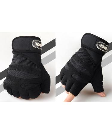 SUJAYU Workout Gloves for Men - Wrist Wraps Lifting Gloves for Gym & Fitness - Full Palm Protection - Black, Large - Buy Online on GoSupps.com