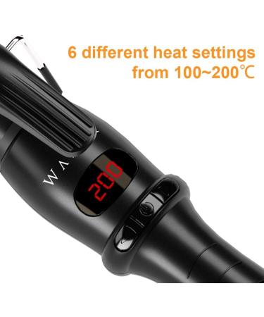 Professional Hair Curler - 1/2 to 1 Inch Ceramic Tapered Curling Wand with Short Clamp & Auto Shut Off - Black - International Shipping Available - Buy Online on GoSupps.com