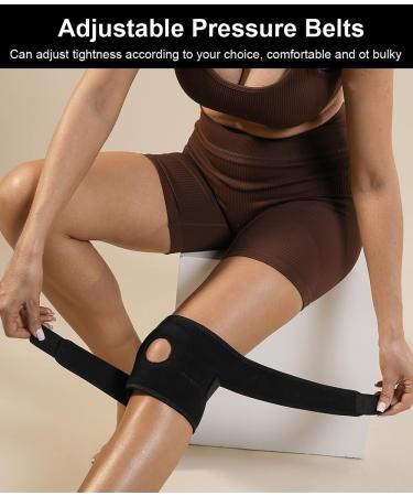 Knee Brace for Pain Relief | Patellar Tendon Support & Meniscus Tear Compression Sleeve for Men & Women - Black - Buy Online on GoSupps.com