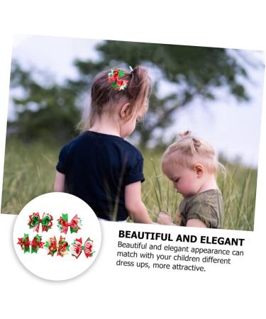 Beaupretty Christmas Baby Hair Bows hair clips girls hair clip Candy Cane Hair Bow hair barrette hair clips for kids Bowknot Barrette fabric Korean version issue Christmas Hairpin - Buy Online on GoSupps.com