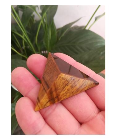 45mm Natural Crystal Pyramid Tiger's-Eye Quartz Tetrahedron Pyramid Reiki Minerals Quartz Crystals Stone gemst for Decoration Stone Generator Chakra Reiki Balancing
