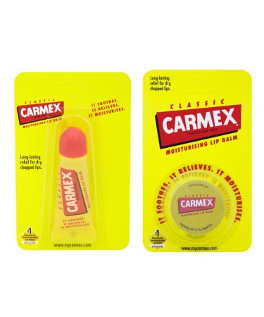 Carmex Original Tube & Pot Duo-Pack - Soothing Lip Balm for Dry Lips | International Shipping Available - Buy Online on GoSupps.com