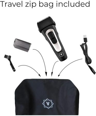 Venga! Electric Razor VG SH 3000 - Wet/Dry Foldable Long-Haired Cutter 2 Foil Heads & Trimmer - Perfect for All Hair Types - Buy Online on GoSupps.com