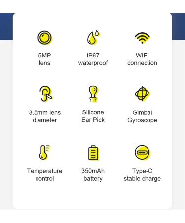 Premium Ear Wax Removal Kit with 1080P Camera - Ear Cleaner & Otoscope for iPhone & Android - Buy Online on GoSupps.com