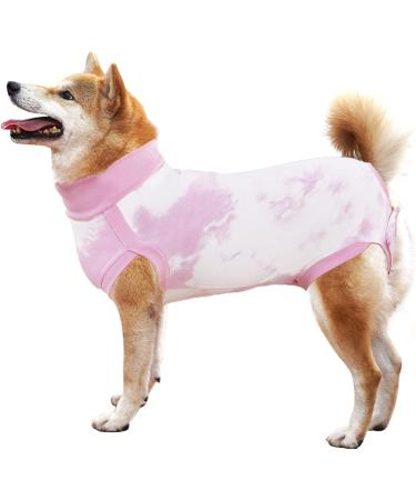 Lianzimau Post-Op Dog Bodysuit - Wound Protective Suit for Male Dogs XXL Tie-Dye Pink Ideal After Castration Surgery - Buy Online on GoSupps.com