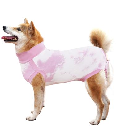 Lianzimau Dogebody after op castration male body for dogs after op body dog bitch dog-dividers wound protection suits for dogs surge suit pet shirts s tie-dye pink