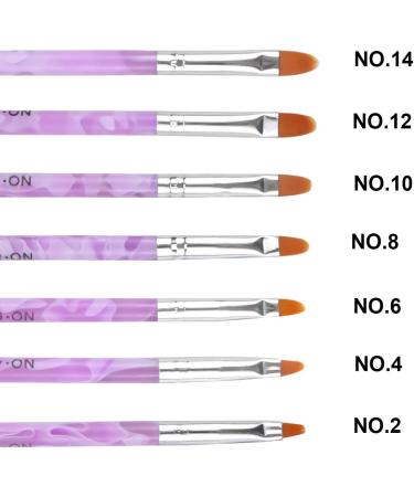 Jinlaili 7PCS Nail Art Brush Set - Purple Nail Tips Builder Brush Set for UV Gel & Acrylic Nails - Nail Design Painting Kit for Home Salon - Buy Online on GoSupps.com