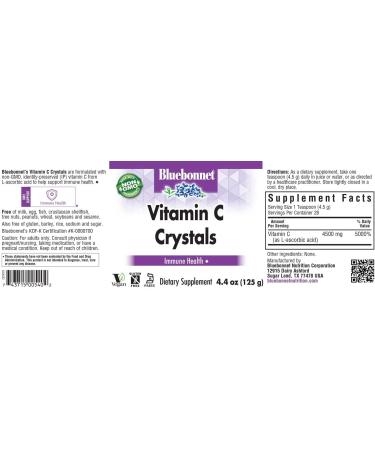 Bluebonnet Nutrition Vitamin C Crystals for Immune Health - Antioxidant Protection - 4.4 oz (125 g) - Buy Online on GoSupps.com